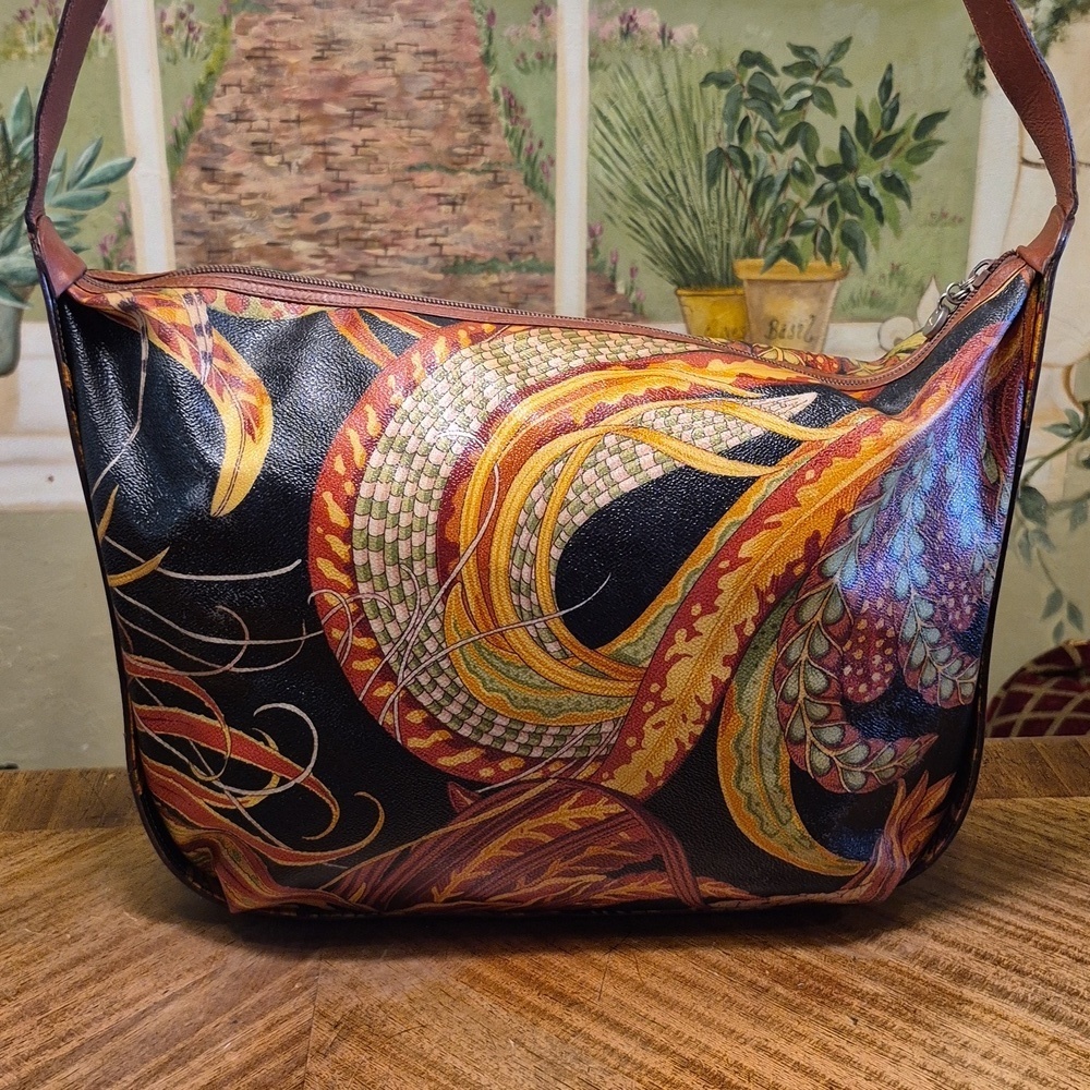 Salvatore Ferragamo Jungle Safari / Botanical Print Shoulder Bag, Floral Pattern